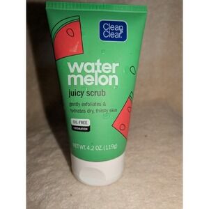 Clean & Clear Watermelon Juicy Facial Scrub Wash Hydration Oil Free Exfoliating